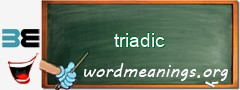 WordMeaning blackboard for triadic